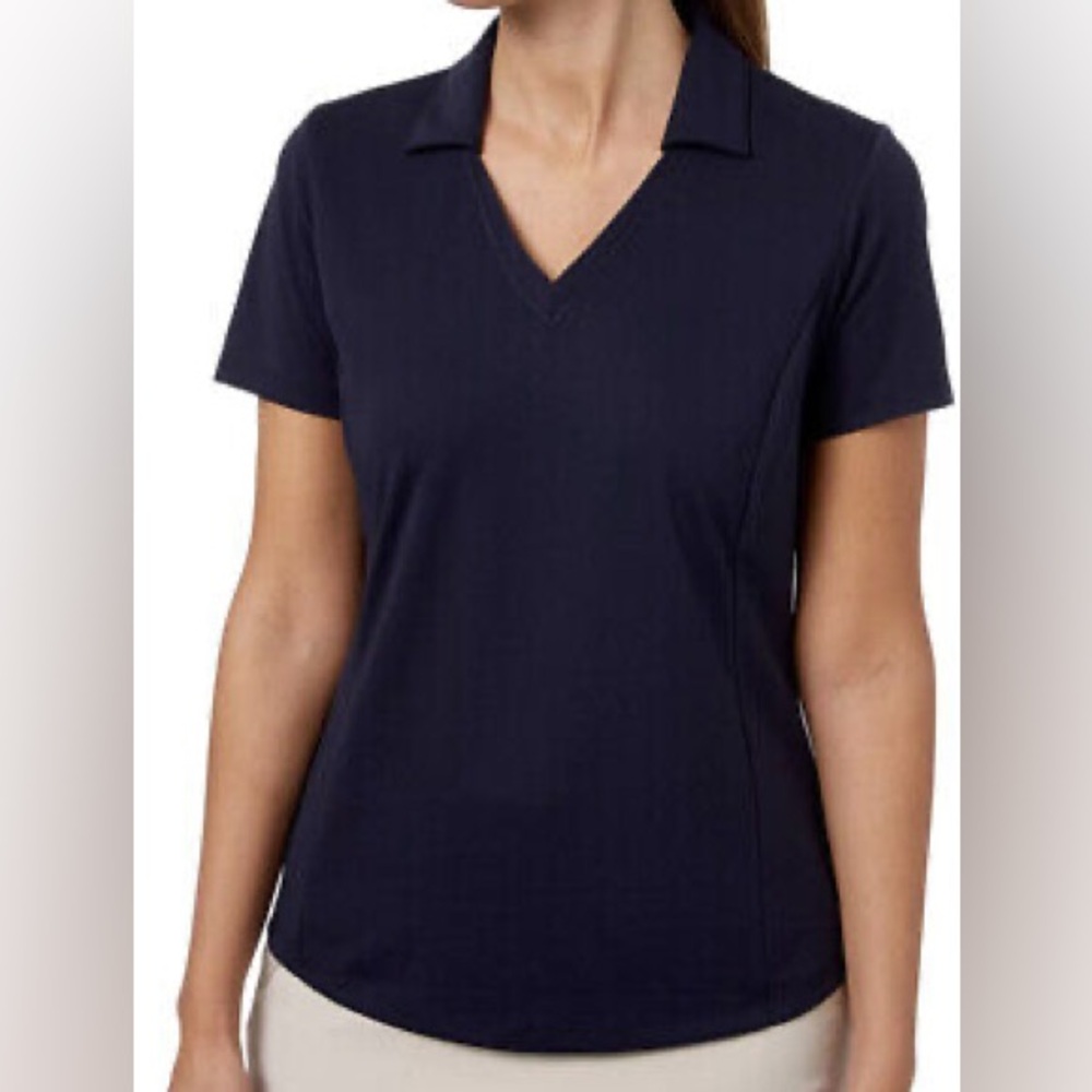 Lady Hagen Navy Short Sleeved Collared Polo Golf Shirt